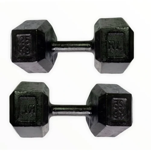 Mancuerna hexagonal en hierro 25kg