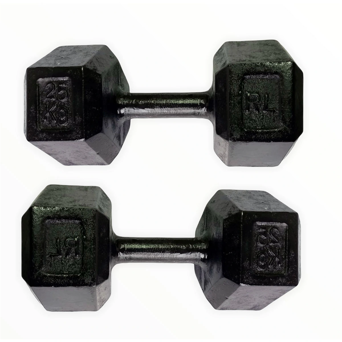 Mancuerna hexagonal en hierro 25kg