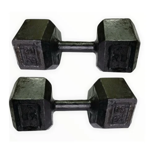 Mancuerna hexagonal en hierro 30kg